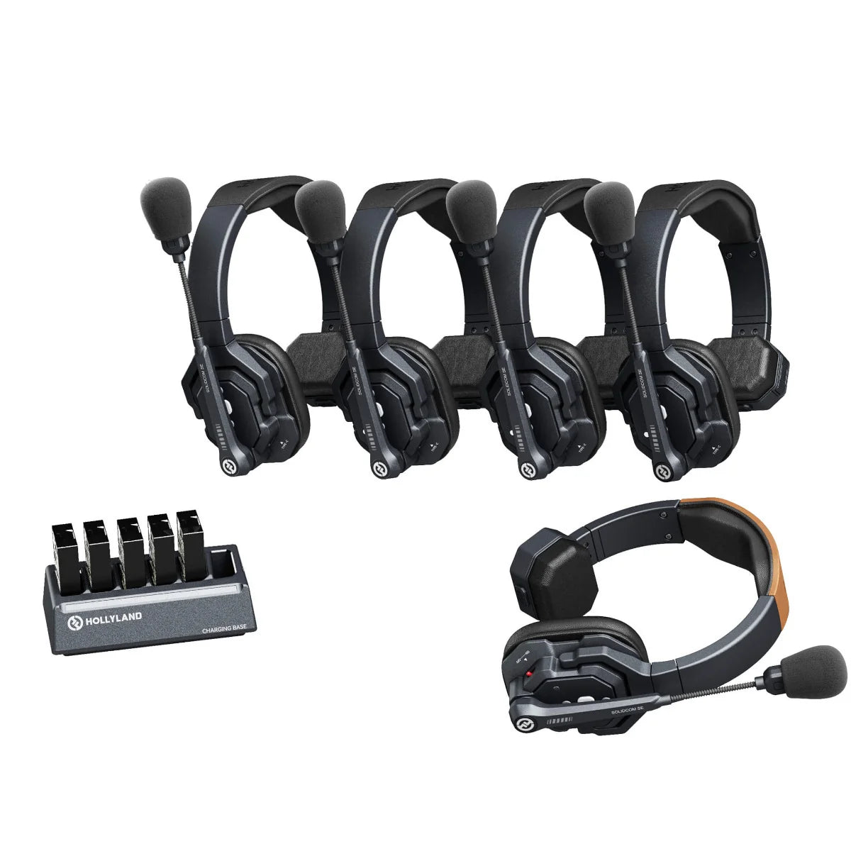 Hollyland Solidcom SE Global 5S 5-Person Single-Ear Noise-Canceling Headset (2.4 GHz)